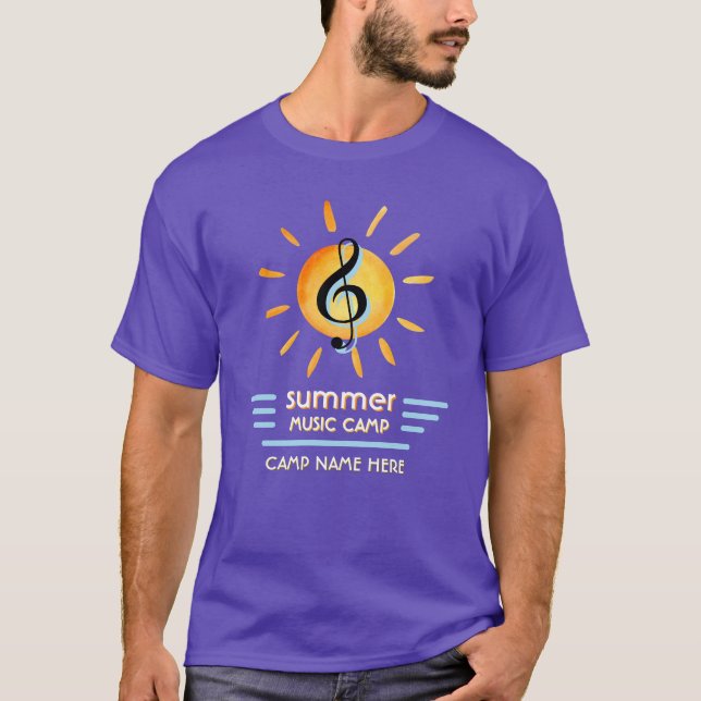 Anpassningsbar Logotyp Summer Music Camp Festival  T Shirt (Framsida)