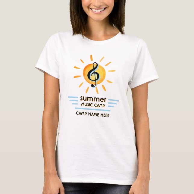 Anpassningsbar Logotyp Summer Music Camp Festival  T Shirt (Framsida)