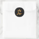 Anpassningsbar-logotyp, svart guld runt klistermärke (Bag)