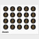 Anpassningsbar-logotyp, svart guld runt klistermärke (Sheet)