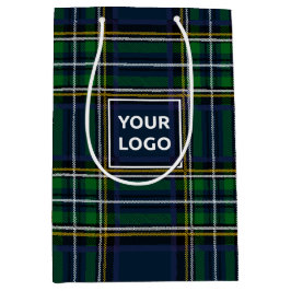 Anpassningsbar Logotyp Tartan Papper Gift Bag