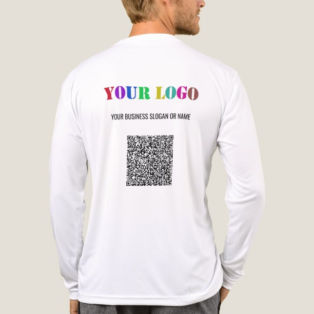 Anpassningsbar Logotyp Text och QR-kod, affärsmall T Shirt (Baksida)