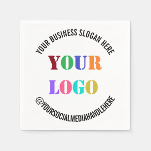 Anpassningsbar Logotyp Text Social Media Promotion Pappersservett