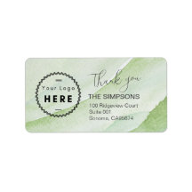 Anpassningsbar Logotyp Vattenfärgsreturadressetike