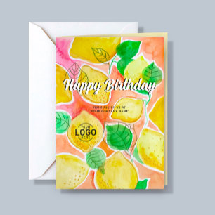 Anpassningsbar Logotyp Vitaktig färgad lemon födel Kort