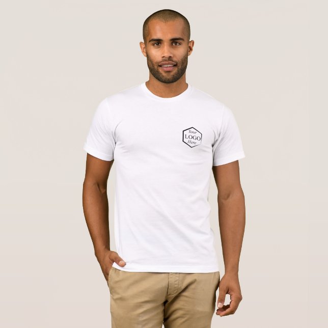 Anpassningsbar Logotyp White Business Employee Com T Shirt (Hel framsida)