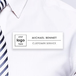 Anpassningsbar Logotyp White Professionell Busines Namnbricka
