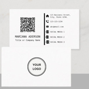 Anpassningsbar Logotyper, Social Media Icons och Q Visitkort