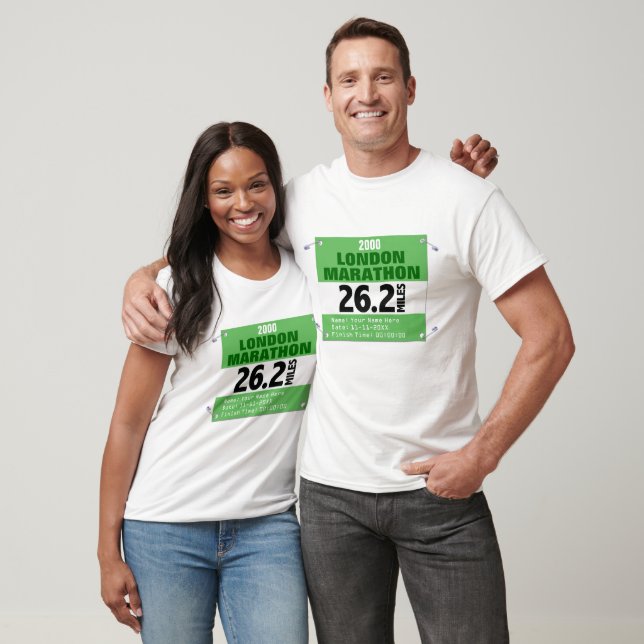 Anpassningsbar London Marathon Tävling Number, 26, T Shirt (Unisex)