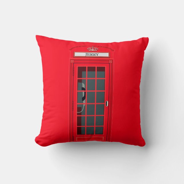 Anpassningsbar London Red Mobil Booth Kudde (Framsida)
