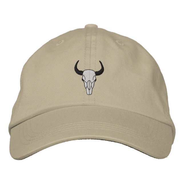 Anpassningsbar Longhorn Embroized Hat Broderad Keps (Framsida)