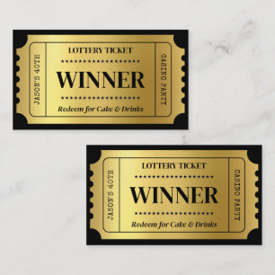Anpassningsbar Lottery Biljett för Casino Party, S Anteckningskort