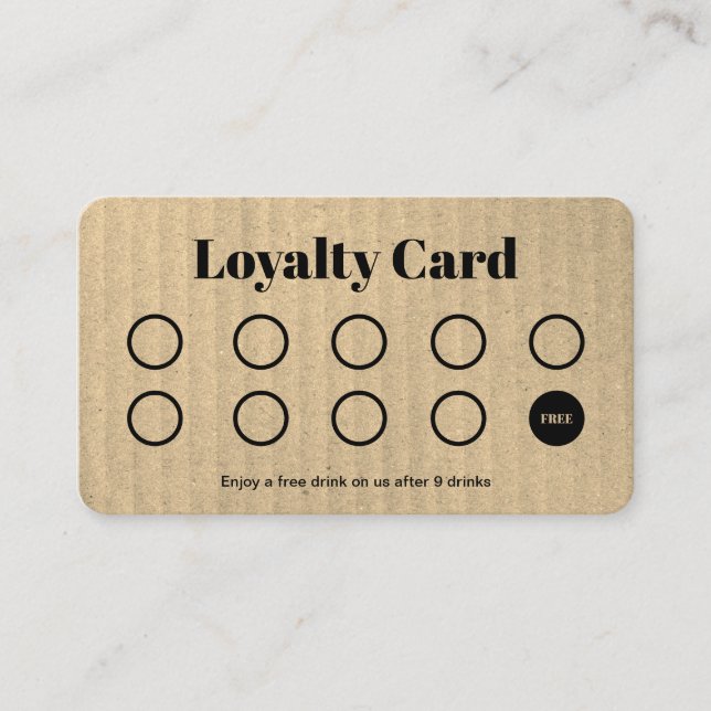 Anpassningsbar Loyalty Card - enkelt Pappert Kraft Lojalitetskort (Framsida)