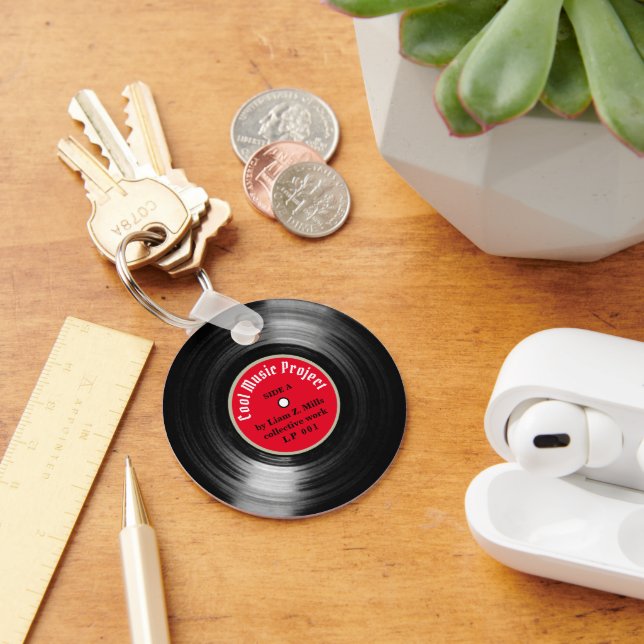 anpassningsbar-LP-vinylpost med namn-nyckelkedja Nyckelring (Skrivbord)