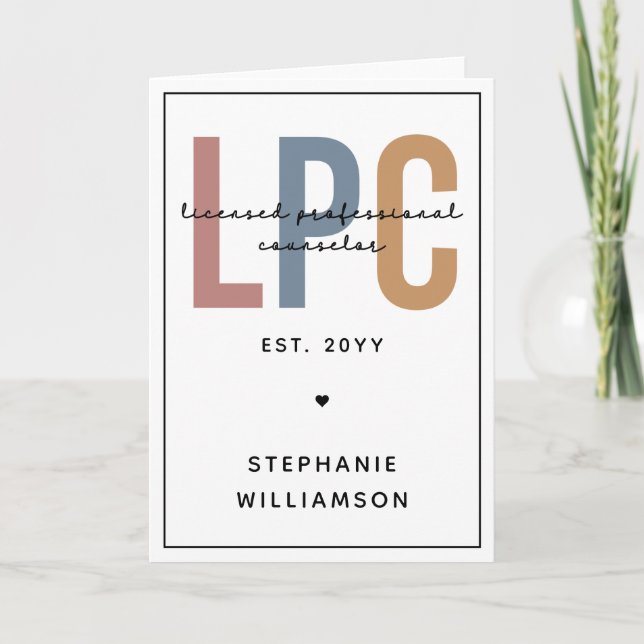 Anpassningsbar LPC Licensed Professionell Counselo Kort (Framsida)