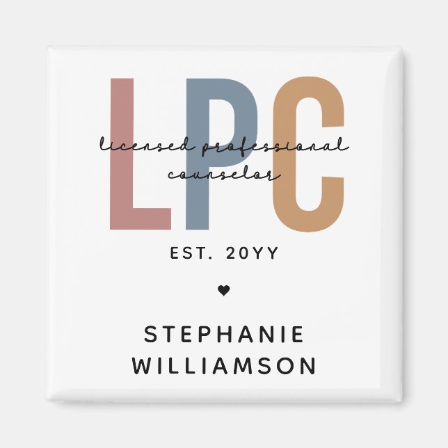 Anpassningsbar LPC Licensed Professionell Counselo Magnet (Framsidan)