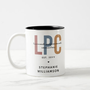 Anpassningsbar LPC Licensed Professionell Counselo Två-Tonad Mugg