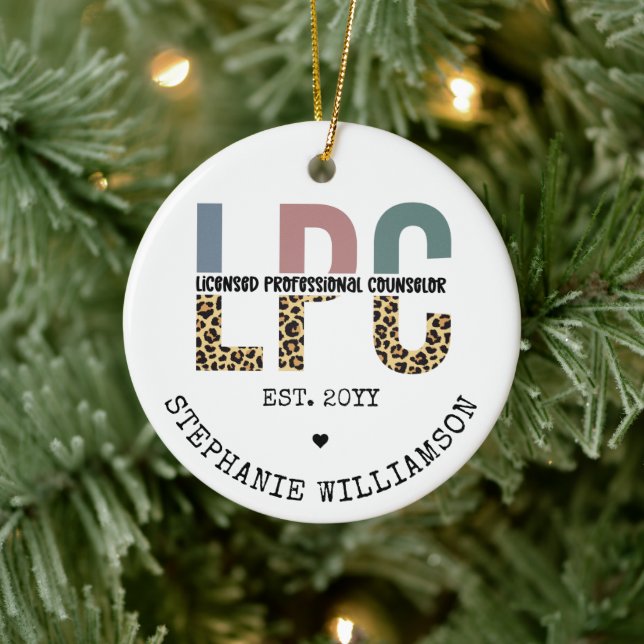 Anpassningsbar LPC-licensierad Professionell Couns Julgransprydnad Keramik (Träd)
