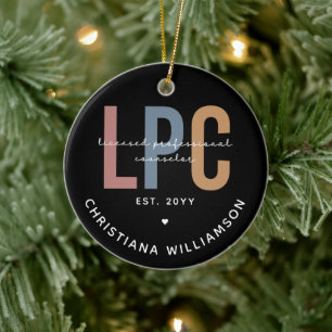 Anpassningsbar LPC-licensierad Professionell Couns Julgransprydnad Keramik