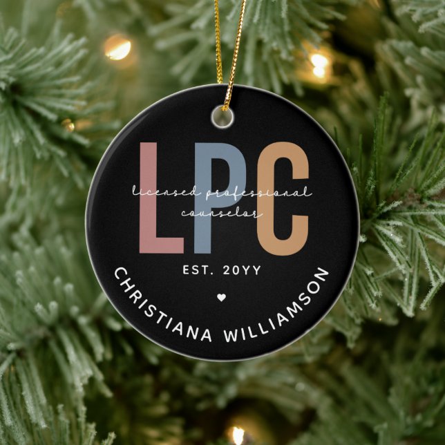 Anpassningsbar LPC-licensierad Professionell Couns Julgransprydnad Keramik (Träd)