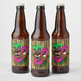Anpassningsbar Luau Födelsedagsfest Tema Ölflaska Etikett