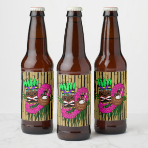Anpassningsbar Luau Födelsedagsfest Tema Ölflaska Etikett