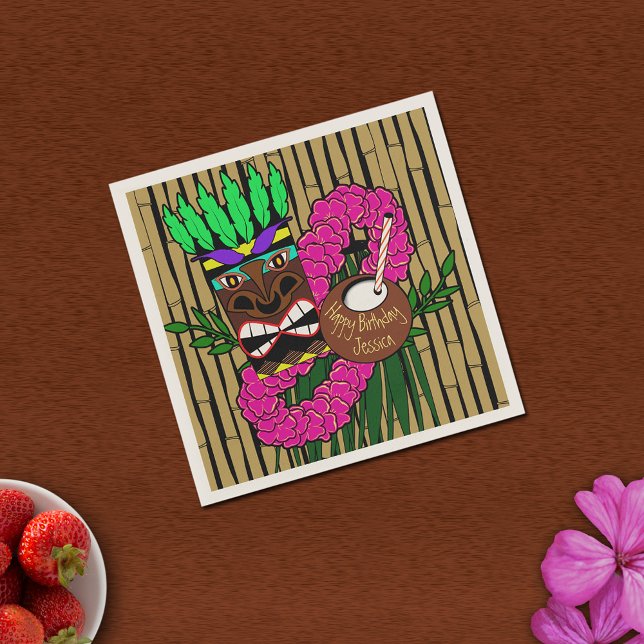 Anpassningsbar Luau Födelsedagsfest Tema Pappersservett (Skapare uppladdad)