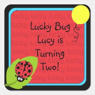 Anpassningsbar Lucky Kryp Stickers Fyrkantigt Klistermärke
