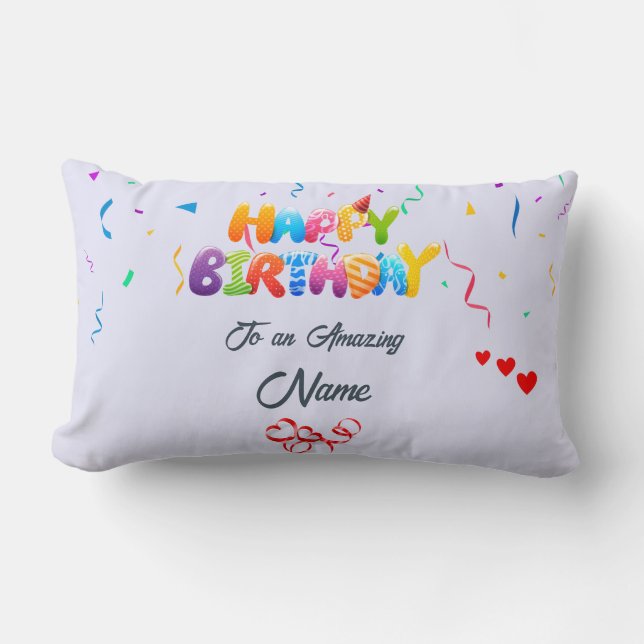 Anpassningsbar Lumbar Pillow - Perfekt Birthday Gi Lumbarkudde (Framsida)