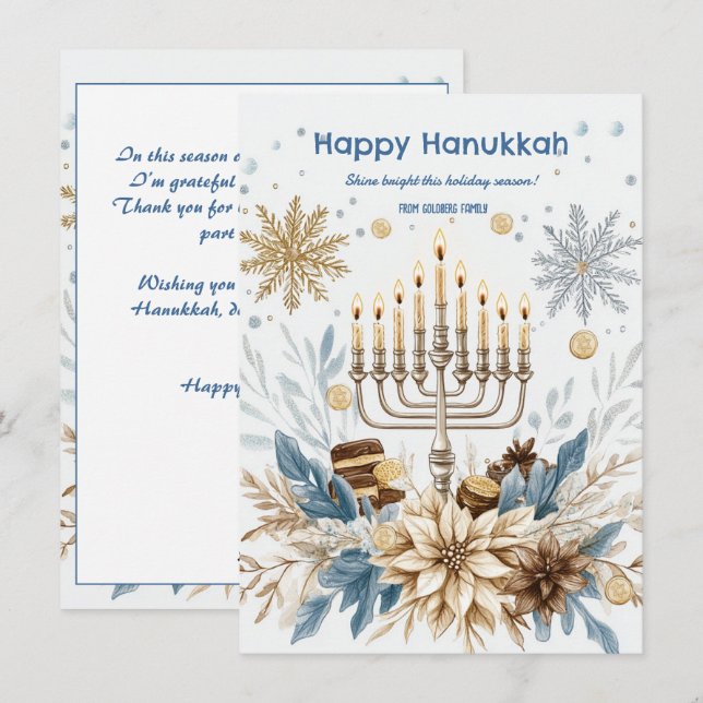 Anpassningsbar Luminous Festival of Ljus Julkort (Fram/baksida)