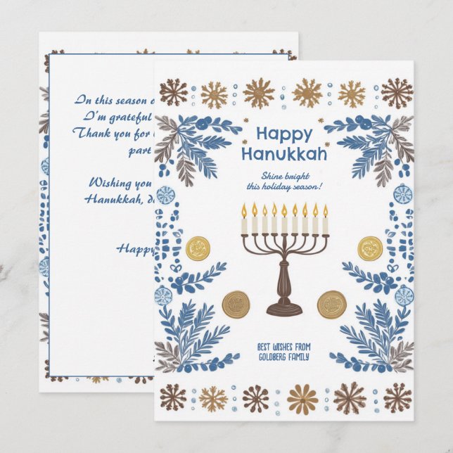 Anpassningsbar: "Luminous Festival of Ljus Julkort (Fram/baksida)