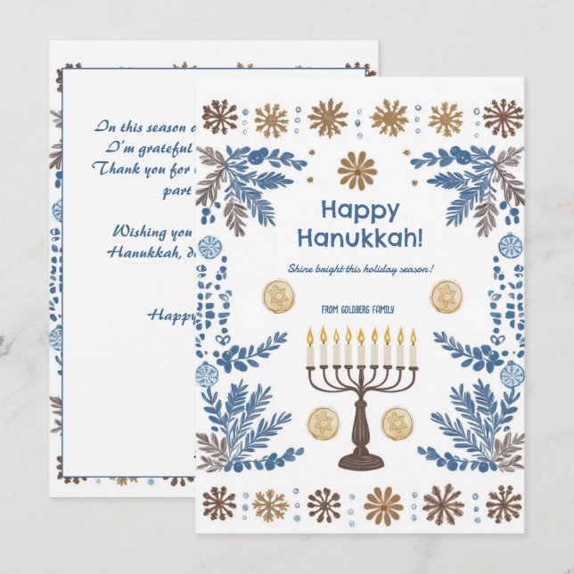 Anpassningsbar Luminous Festival of Ljus Julkort (Fram/baksida)