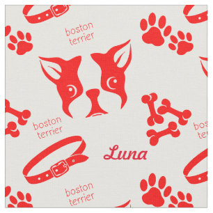 Anpassningsbar Luna Terrier i Red Fabric Tyg