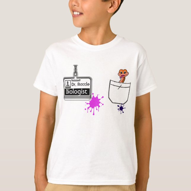 Anpassningsbar Lusnyyrke Biolog Namn bricka T Shirt (Framsida)