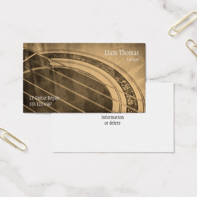 Anpassningsbar Luthier Guitar-hantverkare Visitkort (Kontor)