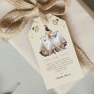 Anpassningsbar Luxury Ivory & Guld Quinceañera Presentetikett