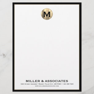 Anpassningsbar Luxury Monogram Business Letterhead Brevhuvud