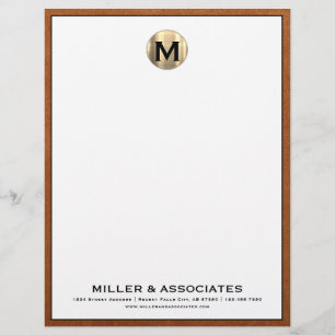 Anpassningsbar Luxury Monogram Business Letterhead Brevhuvud