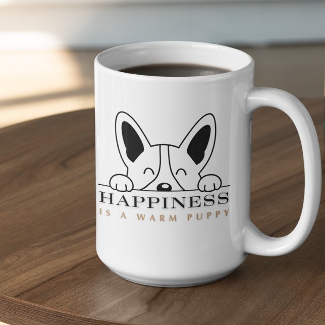 Anpassningsbar Lycka är en varm valp Kaffemugg (Skapare uppladdad)