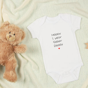 Anpassningsbar Lycklig 1 års Sober Pappa Support, T Shirt