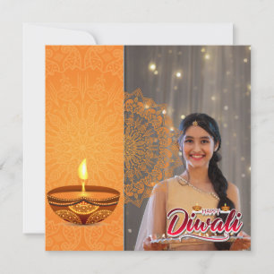 Anpassningsbar Lycklig Diwali-festival för ljusfot Julkort