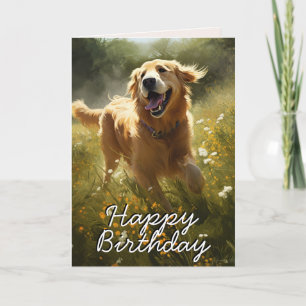 Anpassningsbar Lycklig Golden Retriever Birthday C Tack Kort