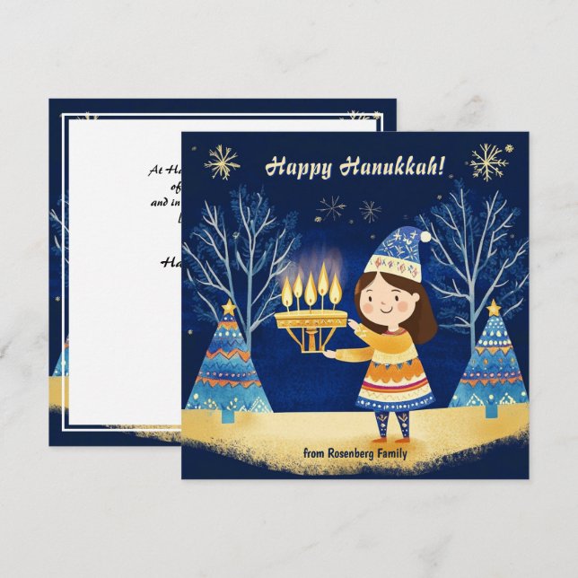 Anpassningsbar Lycklig Hanukkah ✡️, David-stjärnan Julkort (Fram/baksida)