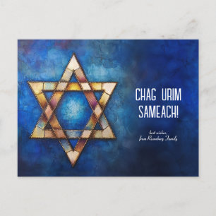 Anpassningsbar Lycklig Hanukkah ✡️, David-stjärnan Vykort