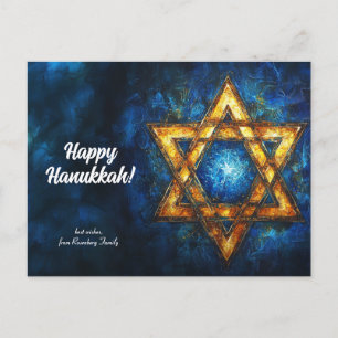 Anpassningsbar Lycklig Hanukkah ✡️, David-stjärnan Vykort