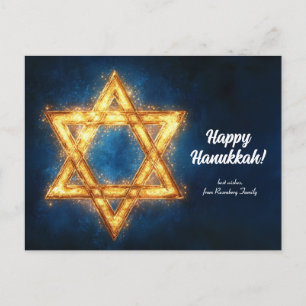 Anpassningsbar Lycklig Hanukkah ✡️, David-stjärnan Vykort