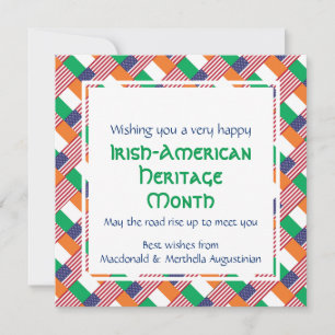 Anpassningsbar LYCKLIG IRISH-AMERICAN-ARV MÅNAD Julkort
