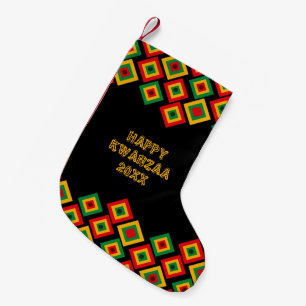 Anpassningsbar LYCKLIG KWANZAA Liten Julstrumpa