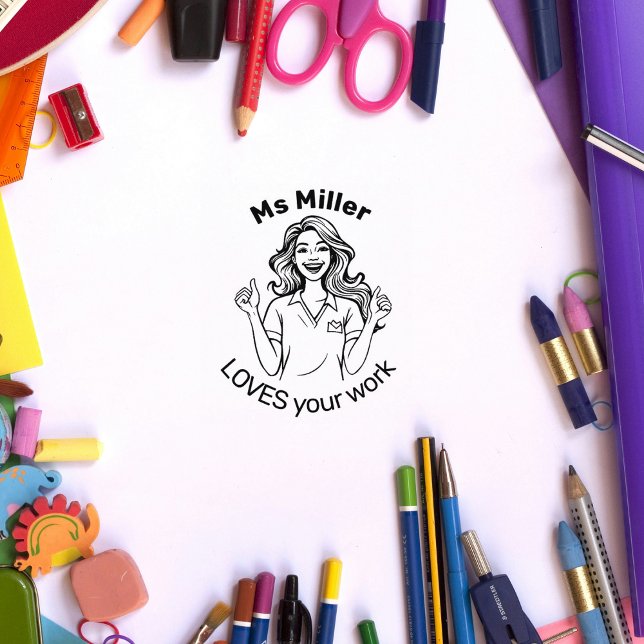 Anpassningsbar Lycklig lärarklassrum Stämpel (Skapare uppladdad)