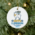 Anpassningsbar Lycklig Llamakkah Lycklig Hanukkah Julgransprydnad Keramik<br><div class="desc">Söker efter underbara gåvor till Chrismukah,  jul eller Hanukkah? Kolla in det här objektet och vår fullt med roligt,  unika personliger för den speciella personen i din cirkel.</div>